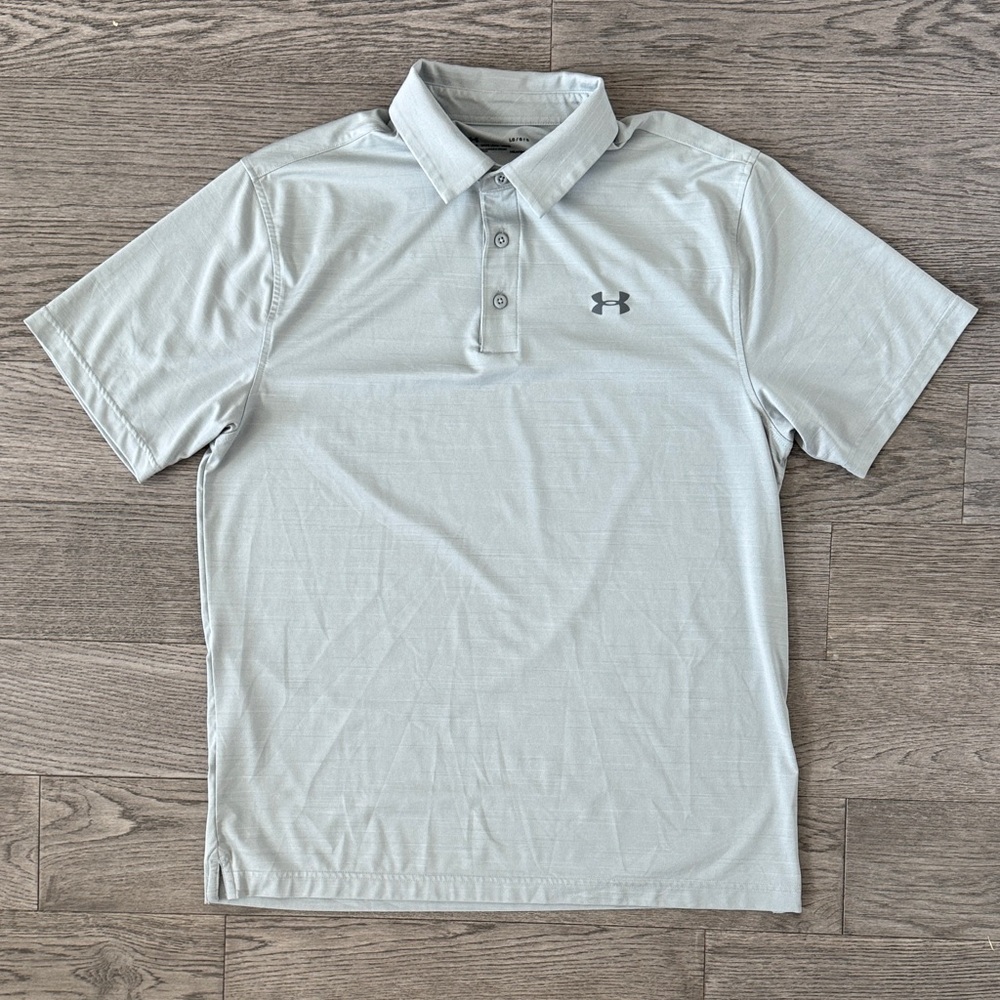 🌼UNDER ARMOUR🌼 Heatgear Loose Men's Light Gray Golf Polo Shirt, Size L